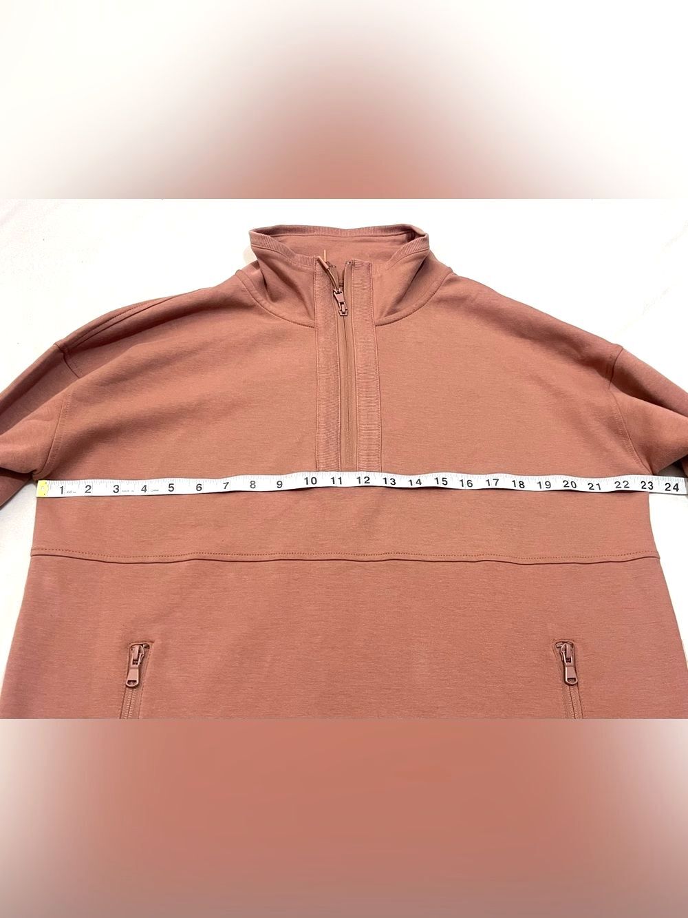 Maurices Dusty Rose Quarter-Zip Pullover Sweatshirt Cuffed Sleeve Women’s Medium - Picture 11 of 15